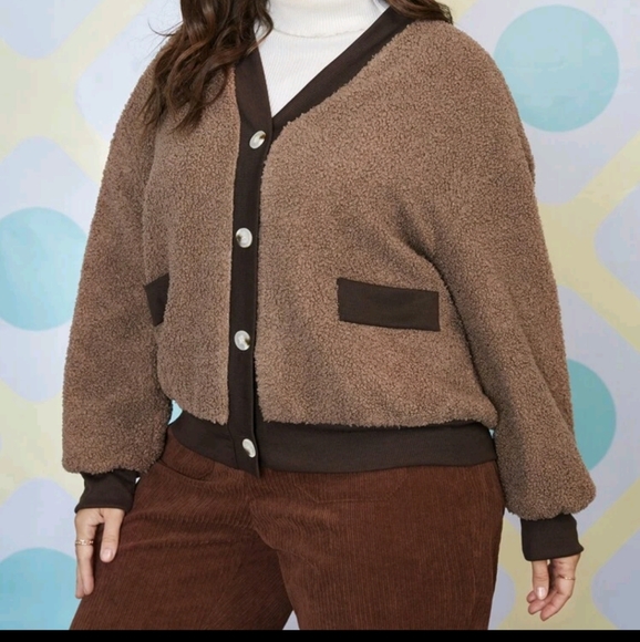 Drop shoulder teddy jacket - Picture 4 of 4